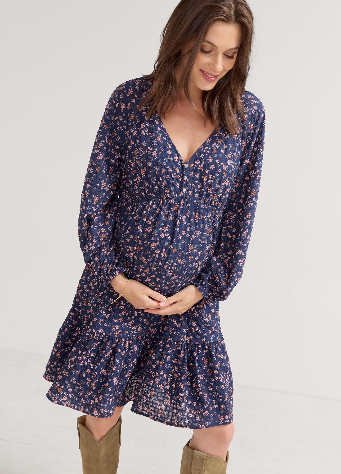 The Kelsey Dress - Elegant Women's Floral Midi Dress for Summer, Weddings & Special Occasions | Perfect for Parties, Dates & Office Wear