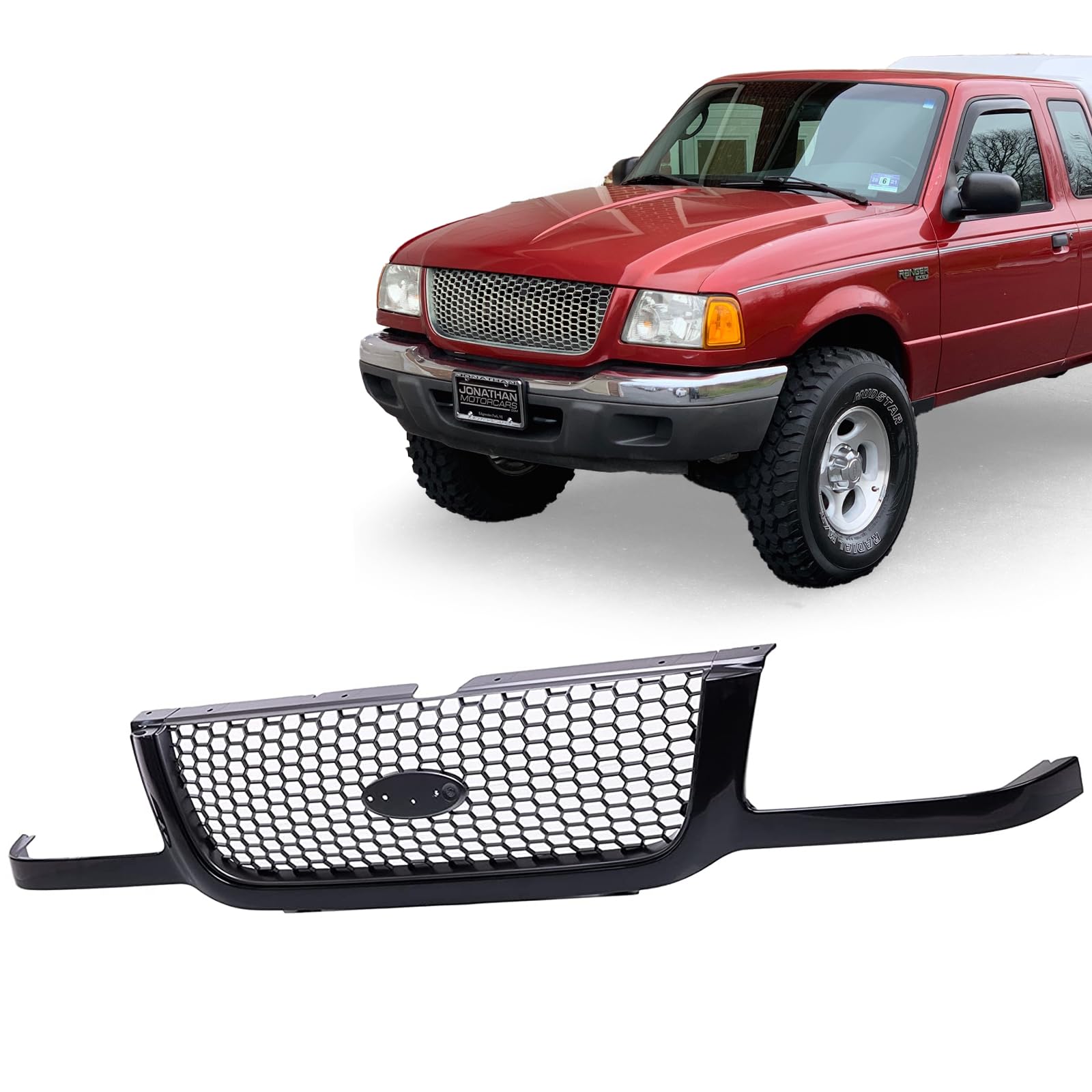 2001-2003 Ford Ranger Front Grille Replacement - OEM Style Grill Assembly (Part #FO1200395 3L5Z8200BA) for Pickup Truck - Perfect for Restoration & Off-Road Upgrades