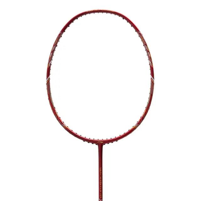 Li Ning Windstorm 75S Red/Gold/White Prestrung Badminton Racket - Professional Carbon Fiber Shuttlecock Racket for Smash & Defense | Perfect for Tournaments & Training | Made in China