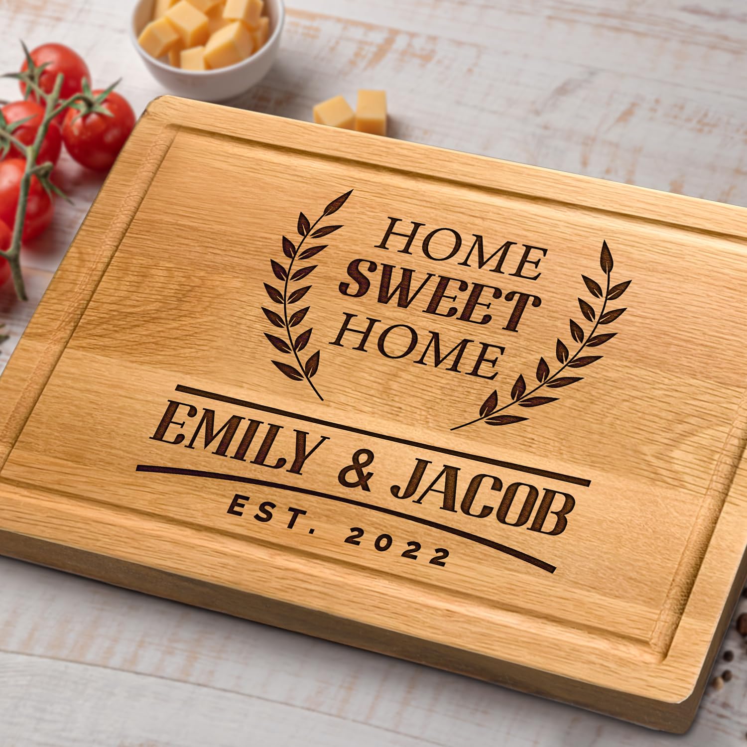 **Personalized Bamboo Cutting Board - Custom Housewarming Gift for New Homeowners, Couples & First-Time Buyers - Christmas Real Estate Gift Idea - Perfect for Kitchen Decor & Housewarming Parties**