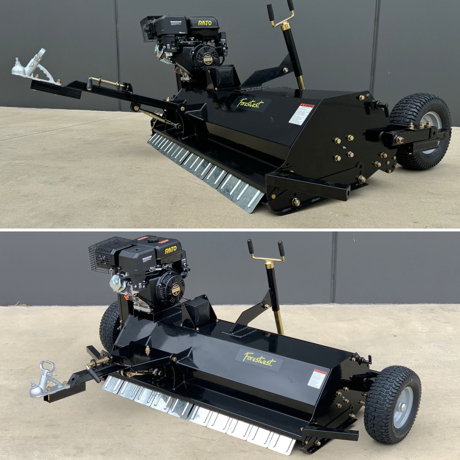 15HP Electric Start Tow Behind Flail Mower for ATV & Tractor - Heavy Duty Brush Cutter BM11141 - Perfect for Land Clearing, Pasture Maintenance & Roadside Vegetation Control