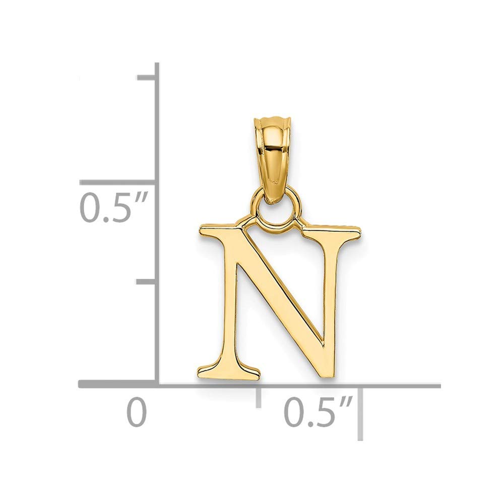 14K Yellow Gold High Polish Block Initial Pendant Necklace - Personalized Jewelry for Women - Perfect for Gifts, Birthdays & Anniversaries