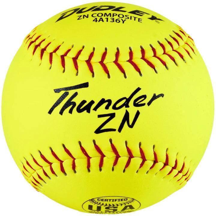 Dudley Thunder ZN .44/375 12 USA/ASA Slowpitch Softballs (Dozen) - High Performance Softballs for Slowpitch Leagues, Tournaments & Practice - 4A136Y