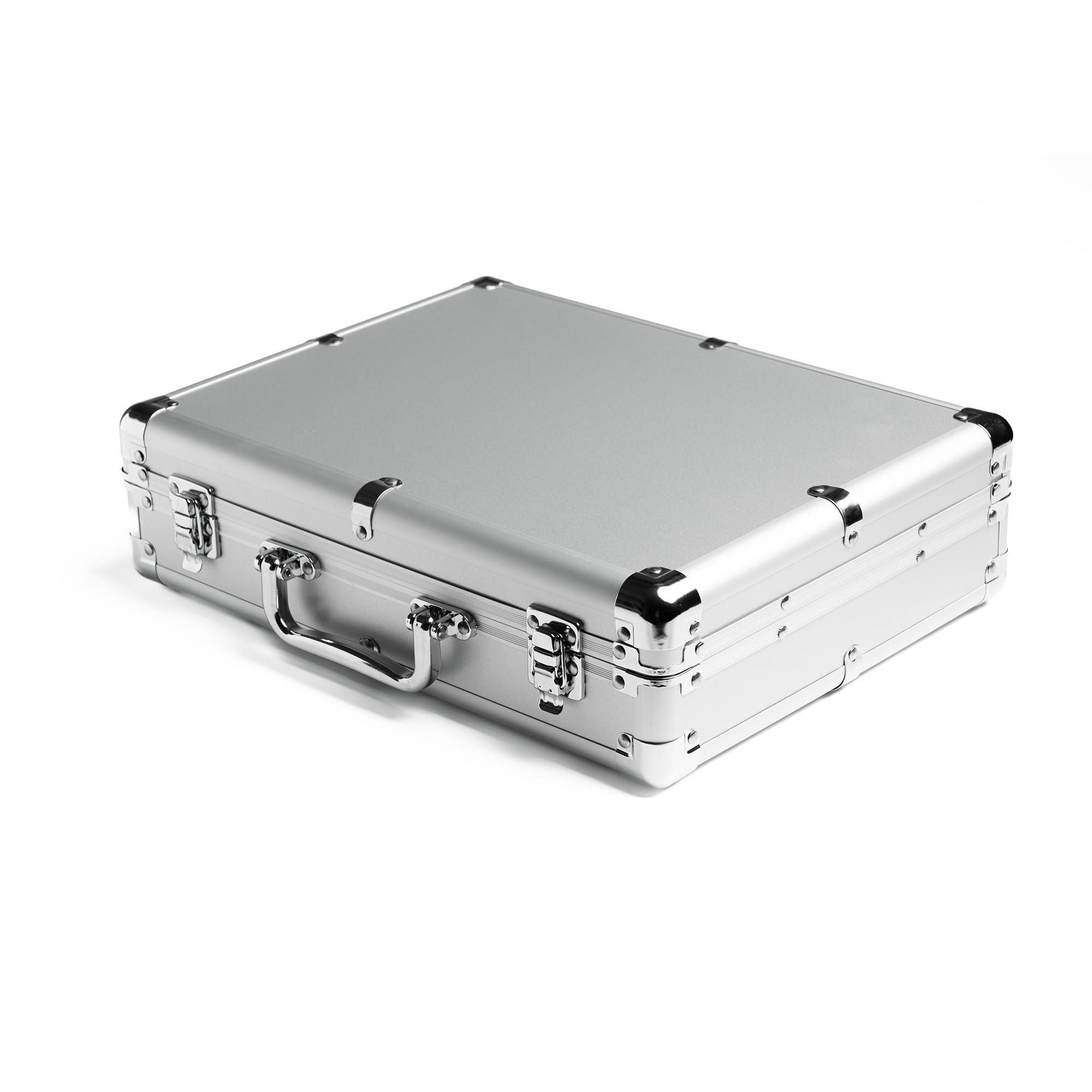 15-Slot Aluminum Watch Organizer Case - Silver Hard Travel Storage Box with Padded Interior for Watch Display & Organization | Perfect for Watch Collectors, Travel & Home Decor