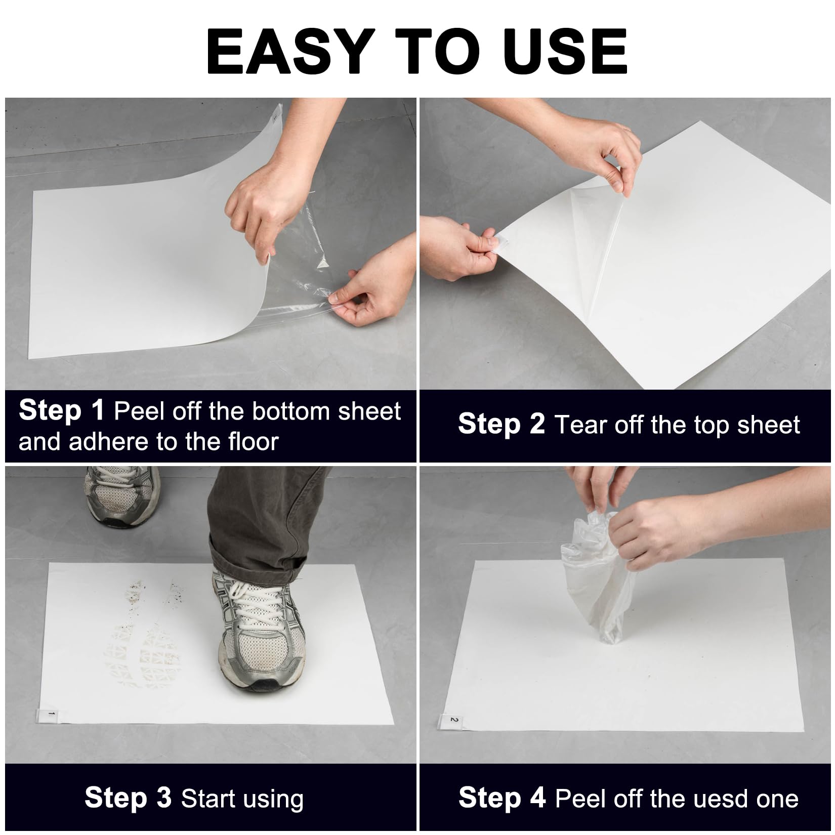 CARGEN Sticky Mats 17x13 Inches - Adhesive Floor Mats for Pet Hair, Dust & Dirt Removal - Ideal for Home, Cleanroom, Laboratory & Hospital Use - 30 Sheets White Tacky Mat (1 Pack) - Perfect for Entryways, Garages & High-Traffic Areas