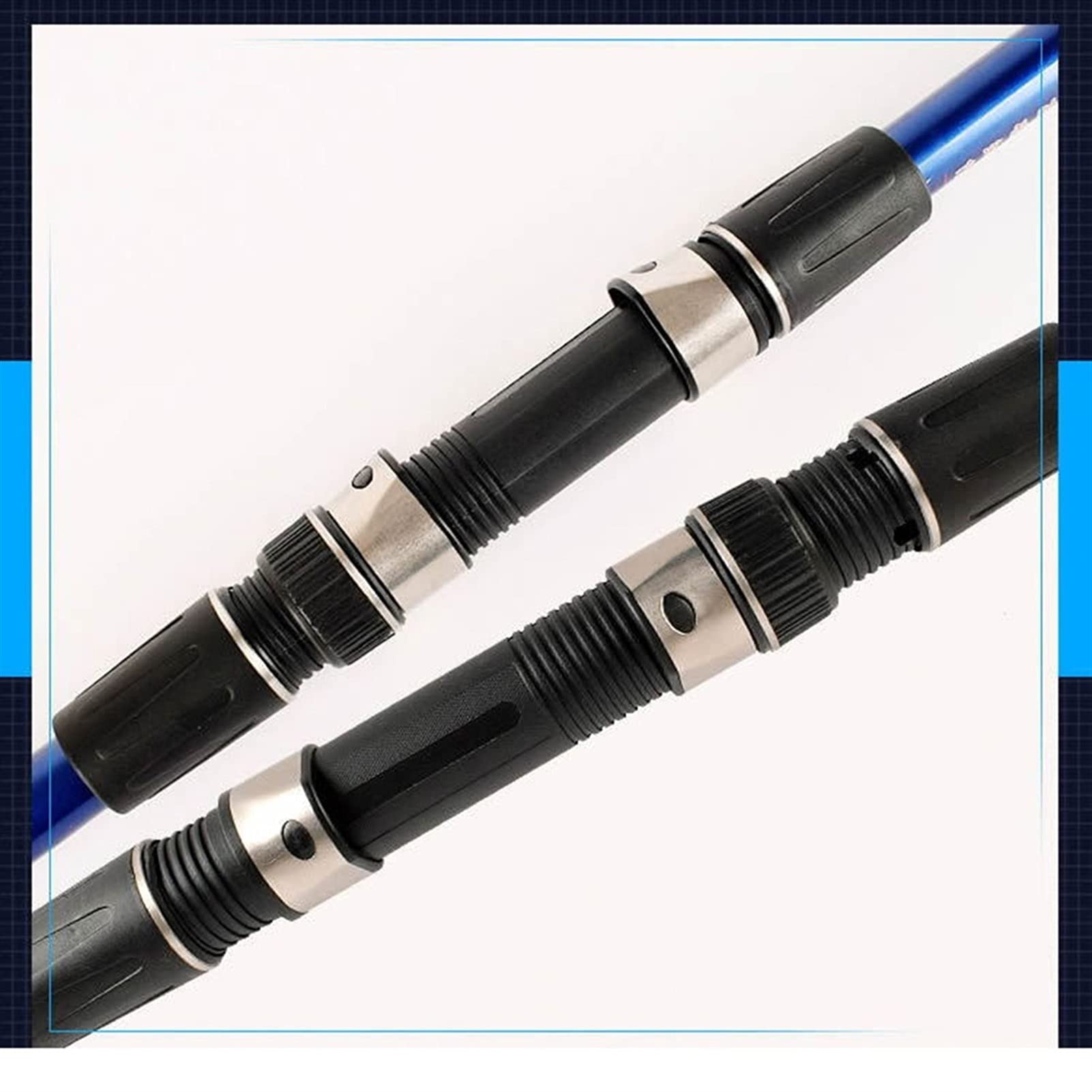 Telescopic Fishing Rod - Portable Carbon Fiber Spinning Pole with Anchor | Lightweight & Durable for Beginners & Anglers | Perfect for Freshwater, Saltwater & Travel Fishing (Blue, 2.7m)