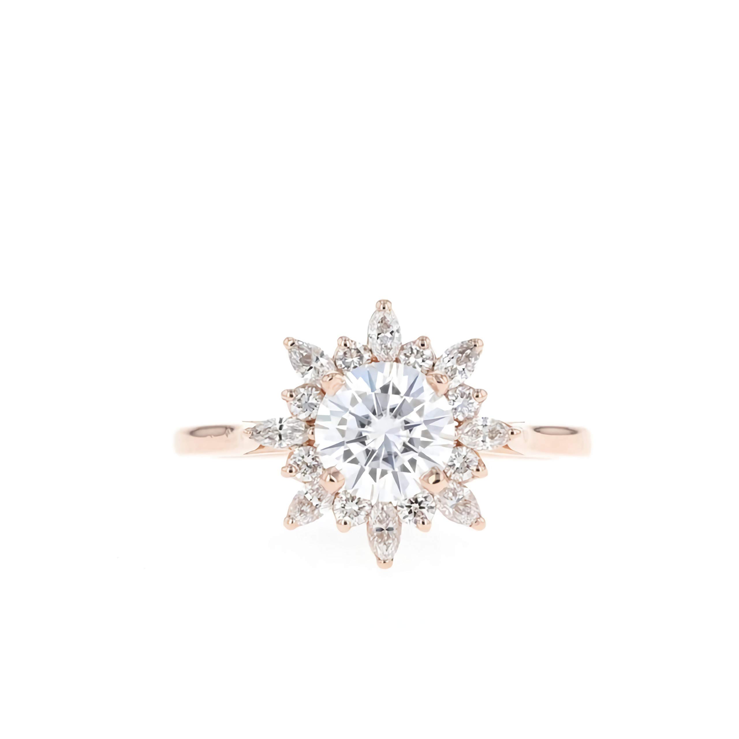 1-3/8 Carat (CTW) Moissanite Engagement Ring in 10K/14K/18K Gold or Platinum Plated Silver - Personalized Women's Wedding Ring for Proposals, Anniversaries & Special Occasions
