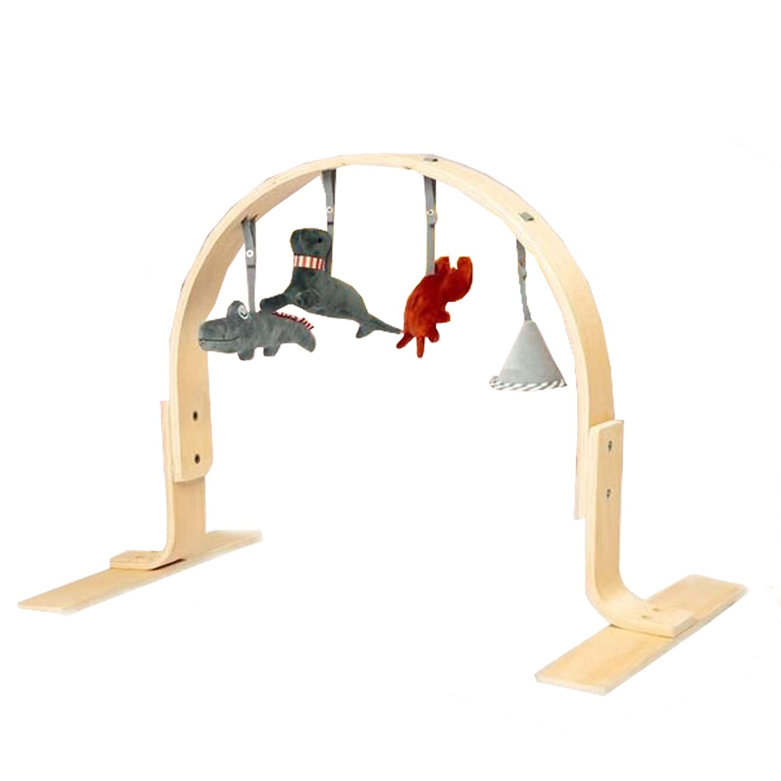 GACYSMD Wooden Baby Gym - Foldable 4-Piece Hanging Sensory Toy Set for Newborns | Infant Activity Center with Curved Wood Design | Perfect Baby Shower Gift for Early Development & Playtime