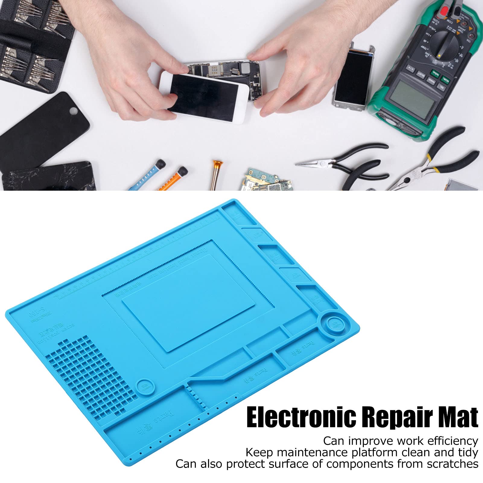 Premium Electronic Repair Mat - Heat Resistant Magnetic Silicone Work Mat for Phone & Device Repairs | Ideal for DIY, Workshop & Professional Technicians