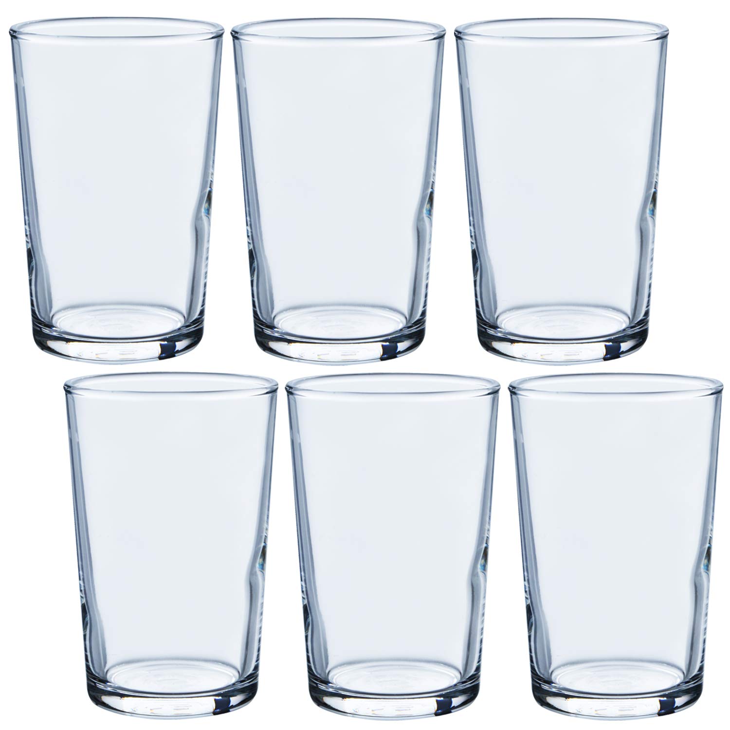 Toyo Sasaki Glass 01106HS 6.1 fl oz (170 ml) Shatter-Resistant Tumbler Set of 6 - Dishwasher Safe Japanese Glass Cups for Father's Day Gift, Iced Tea, Cocktails & Everyday Drinking