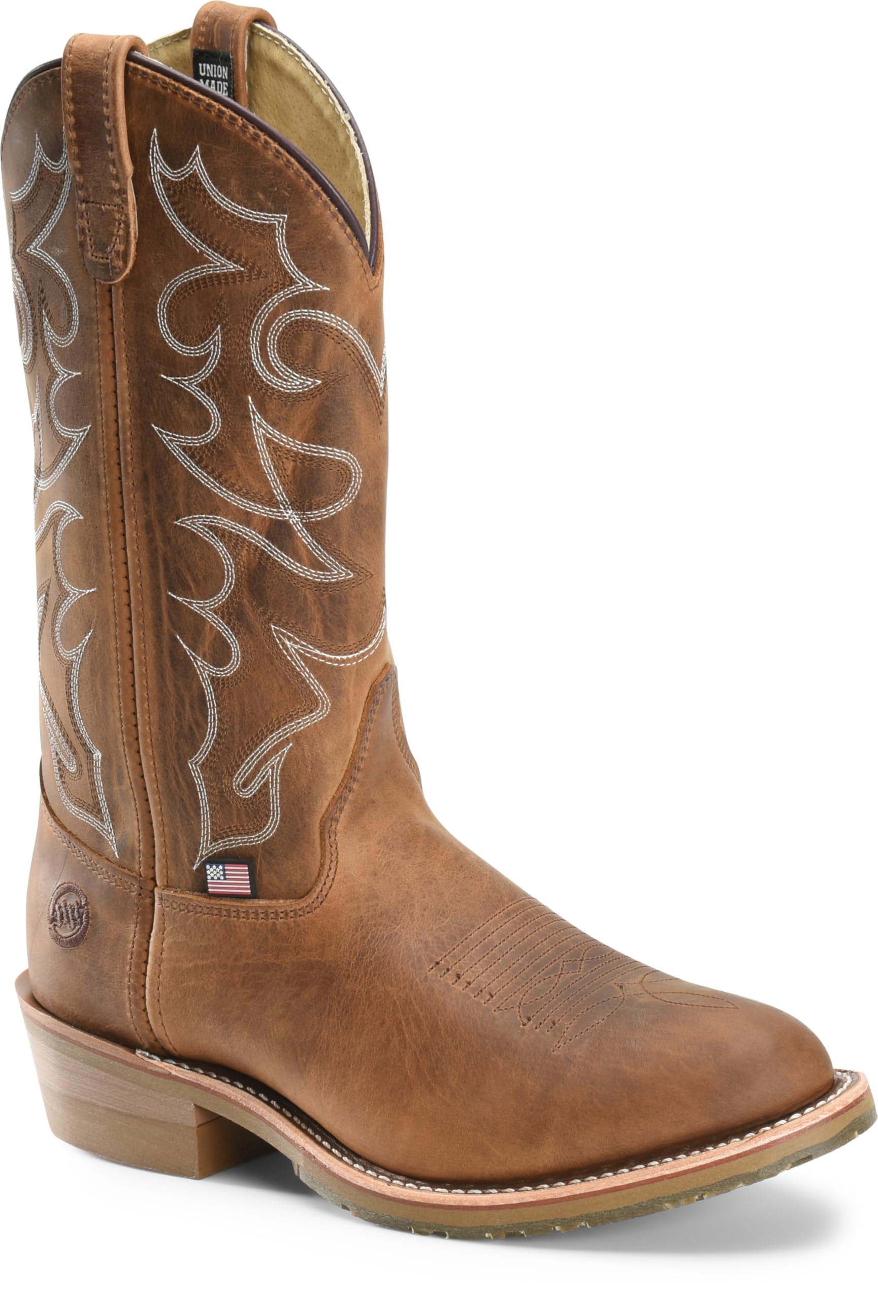 DOUBLE-H Dylan 12 Inch Men's Work Boots - Genuine Old Town Folklore Leather, Oil & Slip Resistant I.C.E. Outsole, PermaFresh Cushioned Insole - Made in USA - Durable Safety Boots for Construction, Landscaping & Outdoor Work