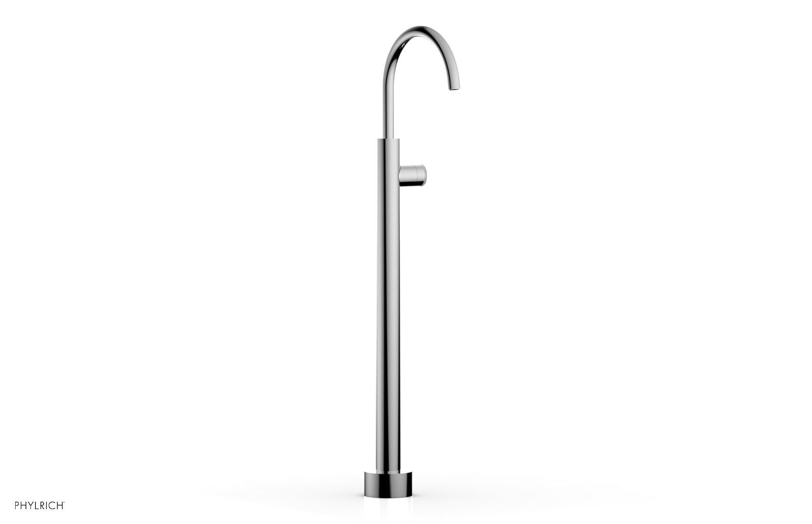 BASIC II Tall Floor Mount Tub Filler with Knurled Handle - Model 2304402 | Modern Bathroom Faucet for Freestanding Tubs & Luxury Spa Experience