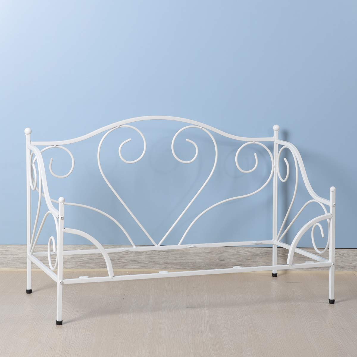 Premium Dog Sofa Bed with Removable Thick Cushion - White Metal Frame Pet Bed for Small Dogs - Breathable Summer Design - Perfect for Living Room, Bedroom & Pet-Friendly Spaces (White)