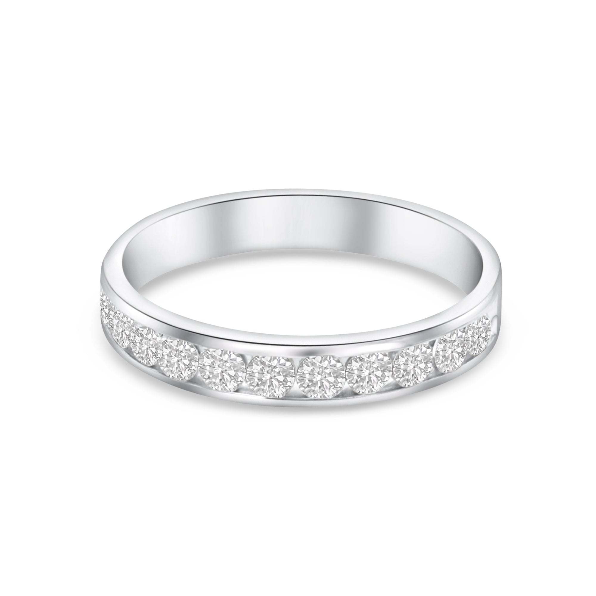 0.50 Carat Channel Set Diamond Wedding Band for Women - Classic Elegant Engagement Ring for Brides, Anniversaries & Special Occasions