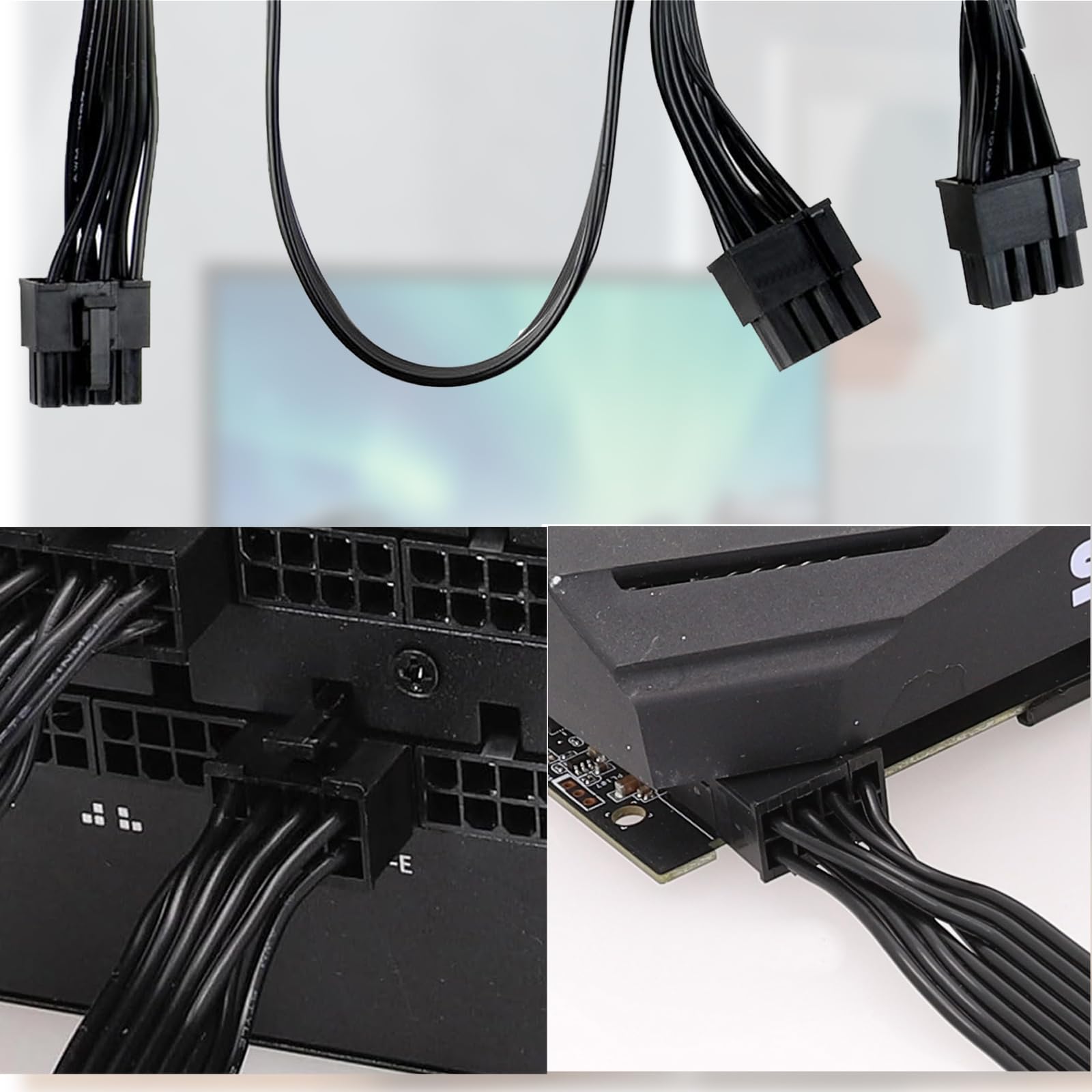 Premium CLKE PCIE Cable 8 Pin to 6+2 Pin Male to Male GPU Extension Cable - 70cm Modular Power Supply Cord Compatible with Corsair, Thermaltake, ARESGAME PSU - Perfect for PC Gaming Rigs & High-Performance GPU Setups