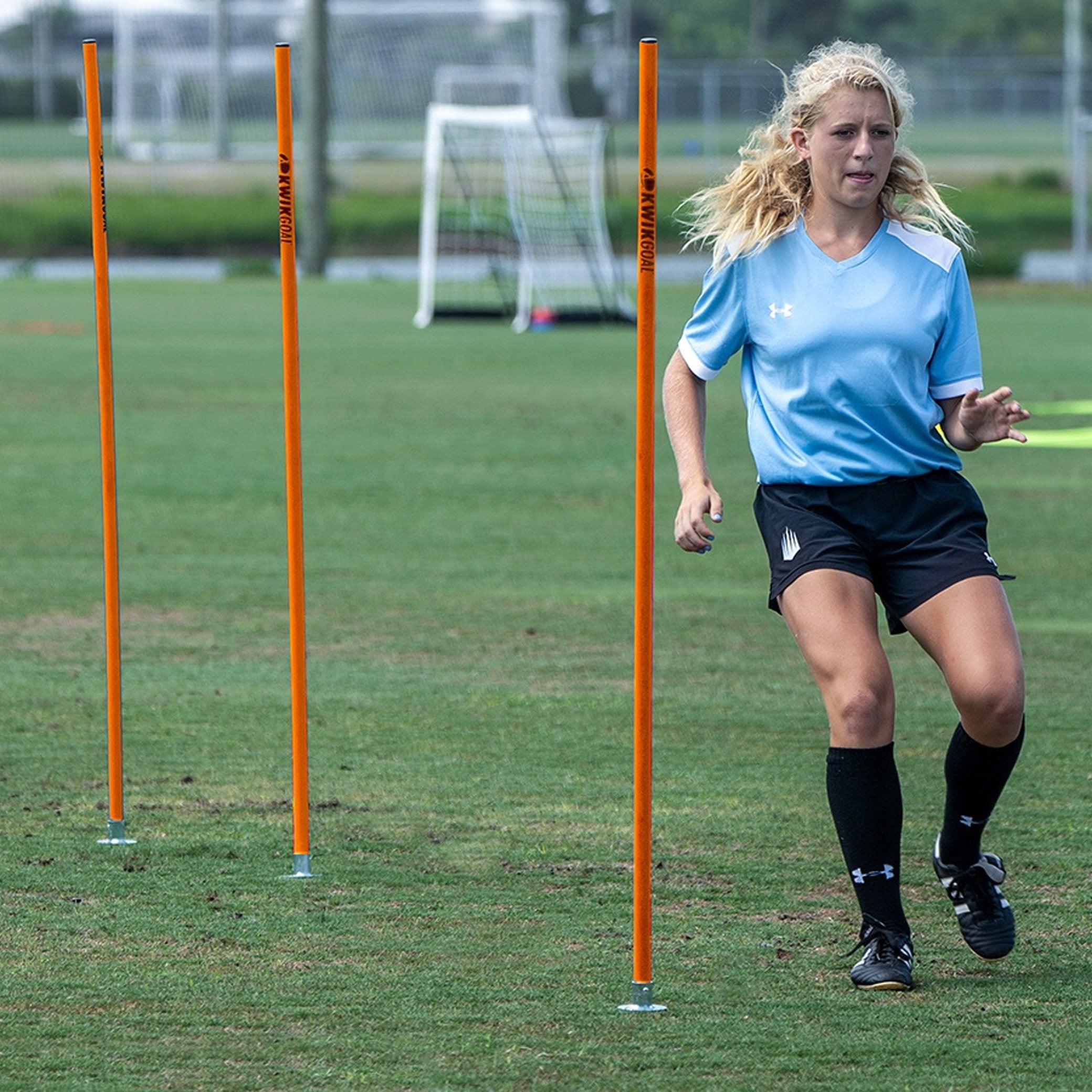 Kwik Goal Coaching Sticks Set of 6 - Soccer Training Cones with Carry Bag for Football Practice, Drills & Agility Exercises | Perfect for Coaches, Players & Youth Sports Training