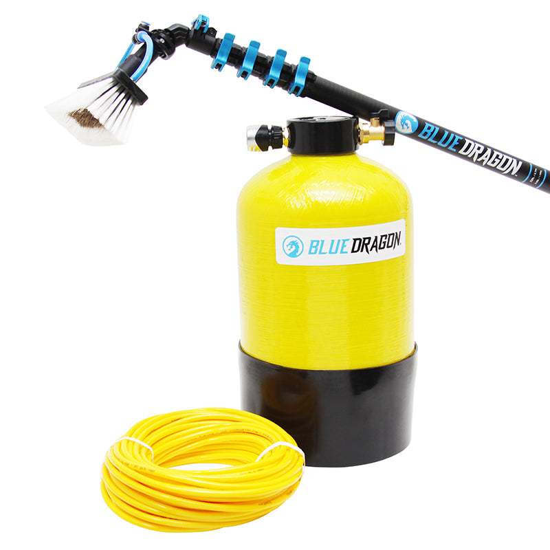 Blue Dragon Water Fed and DI Tank Starter Kit - Yellow | Professional Window Cleaning System for Home & Commercial Use