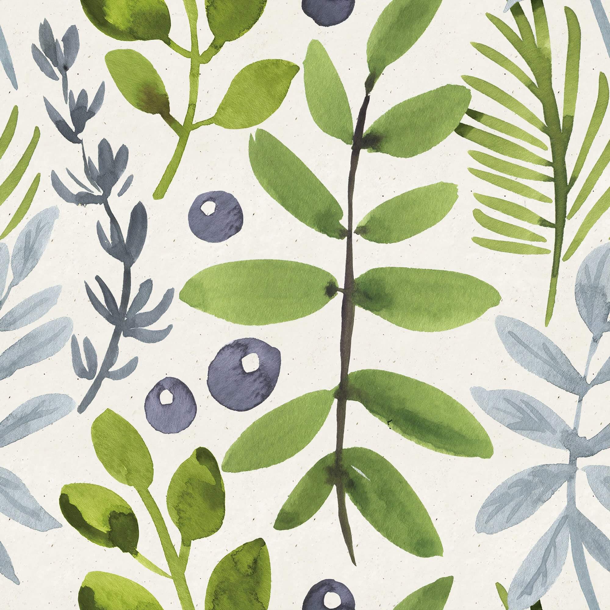 Green and Purple Botanical Floral Peel and Stick Removable Wallpaper 9786 - Self-Adhesive Wall Decor for Bedroom, Living Room, Nursery & Office