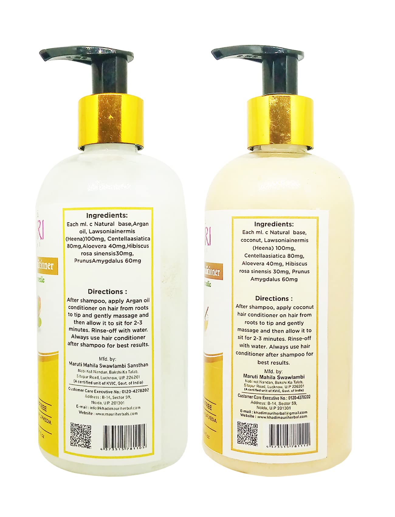 Khadi Mauri Argan Oil & Coconut Hair Conditioner - 2 Pack (600ml Each) for Dry, Damaged Hair | Deep Moisturizing & Repair Treatment | Salon Quality Hair Care for Smooth, Shiny Locks