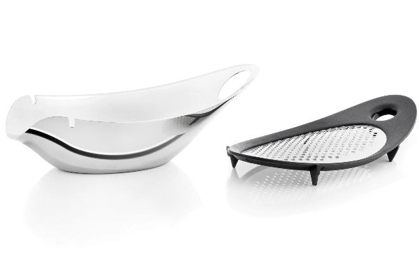 Premium Stainless Steel Parmesan Cheese Grater with Detachable Bowl - Perfect for Italian Pasta, Pizza & Salad Garnishing at Home or Restaurant