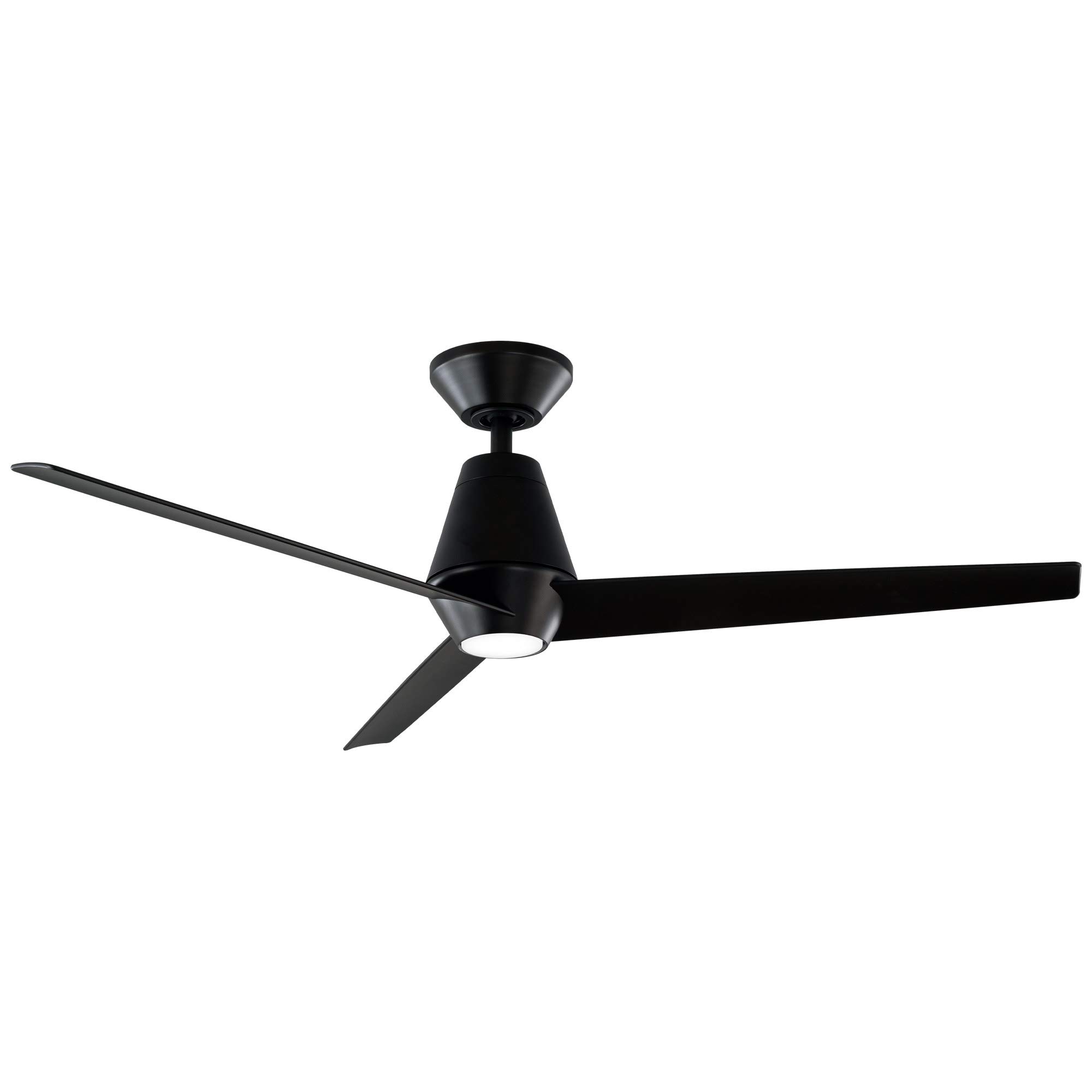 Slim Smart 3-Blade Ceiling Fan 52in Matte Black with 3000K LED Light Kit & Remote Control, Compatible with Alexa, Google Assistant, Samsung Things, iOS & Android App – Perfect for Living Room, Bedroom, and Patio