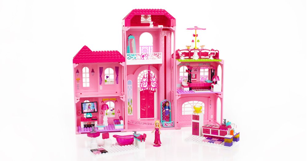 Mega Bloks Barbie Luxury Mansion Building Blocks Set - 350+ Pieces for Creative Play, STEM Learning & Collectible Display | Perfect Gift for Girls Ages 4-8 | Dream House Playset for Imaginative Role Play & Room Decor