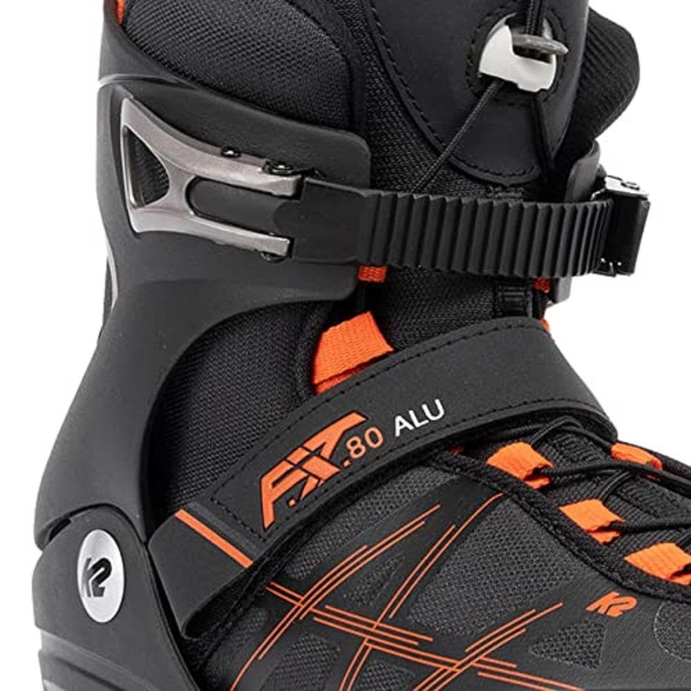 K2 F.I.T. 80 ALU Black Men's Inline Skates - High Performance Fitness Rollerblades for Outdoor Exercise & Urban Commuting