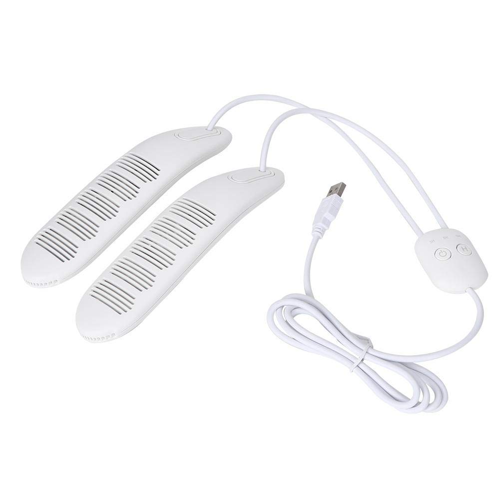 Portable USB 5V Electric Shoe Dryer & Deodorizer - Fast Drying Boot Dryer with Intelligent Timer for Sneakers, Boots & Sports Shoes | Home, Gym & Travel Essential (White)