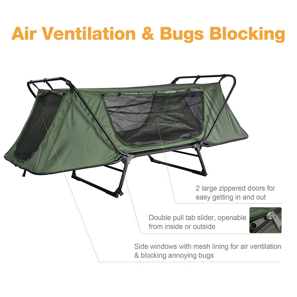 TheLAShop Ultralight One-Person Camping Cot Tent with Waterproof Rain Fly - Perfect for Backpacking, Hiking & Outdoor Adventures
