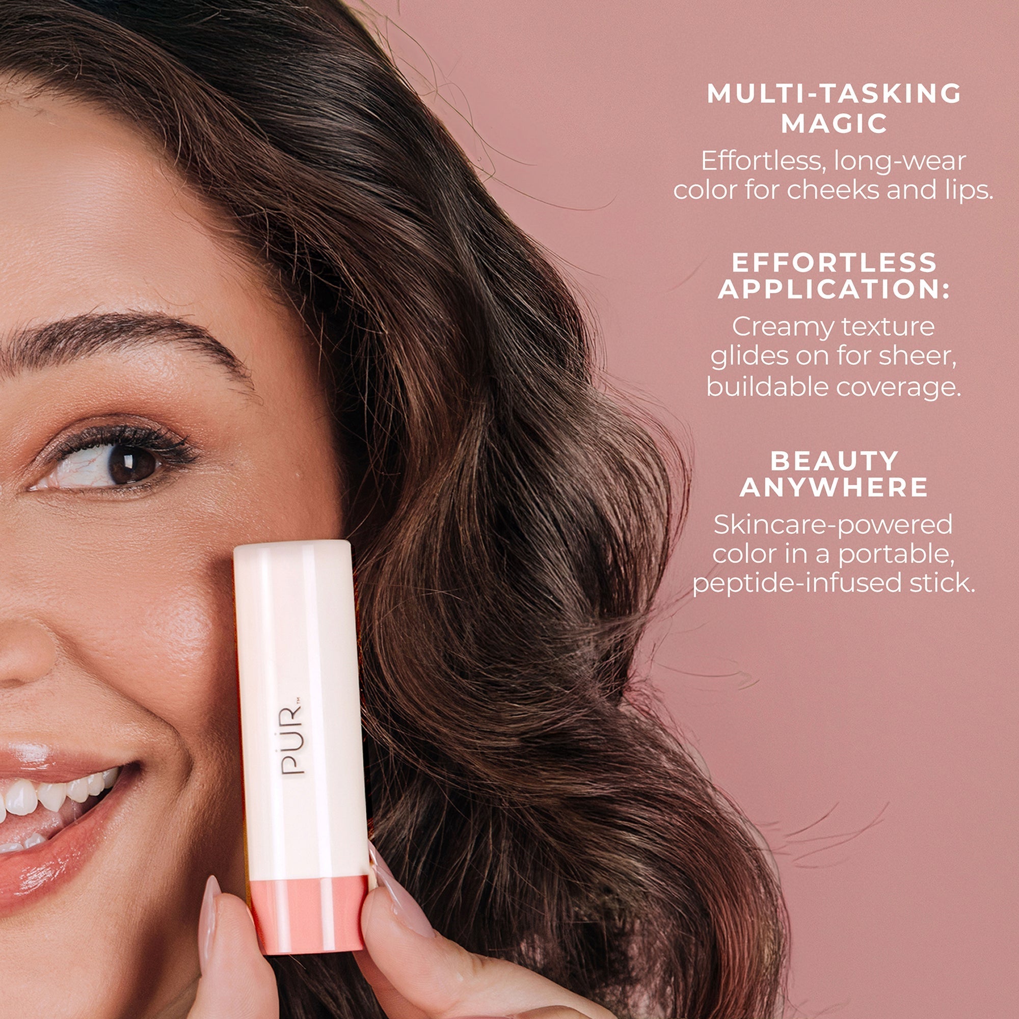 Silky Tint Creamy Multitasking Stick with Peptides - 3-in-1 Lip, Cheek & Eye Color Stick for Natural Makeup Look | Perfect for Daily Use, Travel & On-the-Go Touch Ups