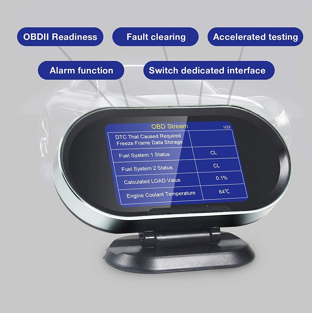 OBD2 Scanner - On-Board Diagnostic Tool for Cars - Digital Display with Real-Time Fuel Consumption & Water Temperature Monitoring - Compatible with OBD II Vehicles (Black) - Perfect for DIY Car Diagnostics & Performance Tracking