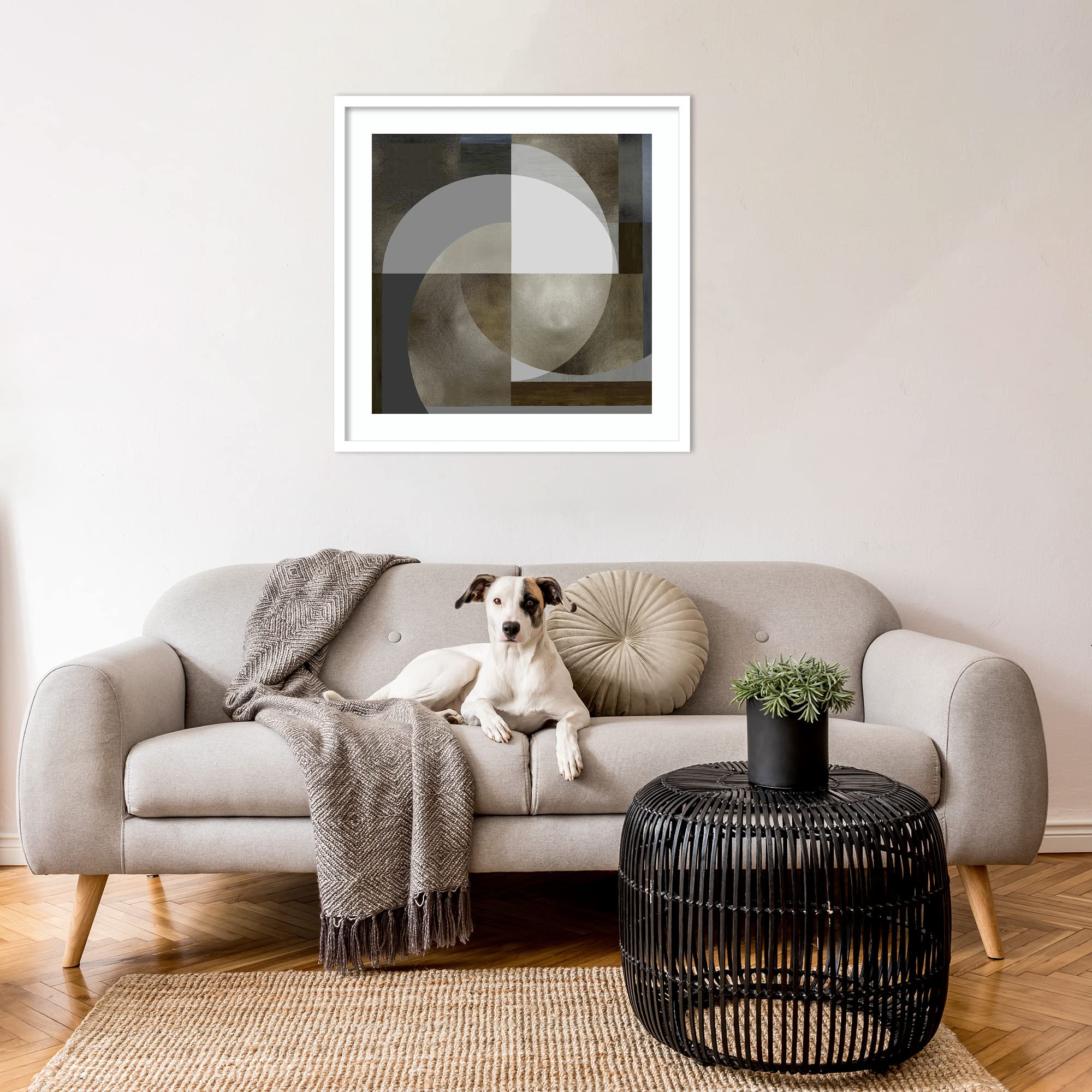 Amanti Art Framed Abstract Wall Art Print 25x25 - Meld IV by Justin Thompson | Modern Contemporary Decor Poster Painting for Living Room, Bedroom, Office | Perfect for Home & Office Decor, Gift Idea