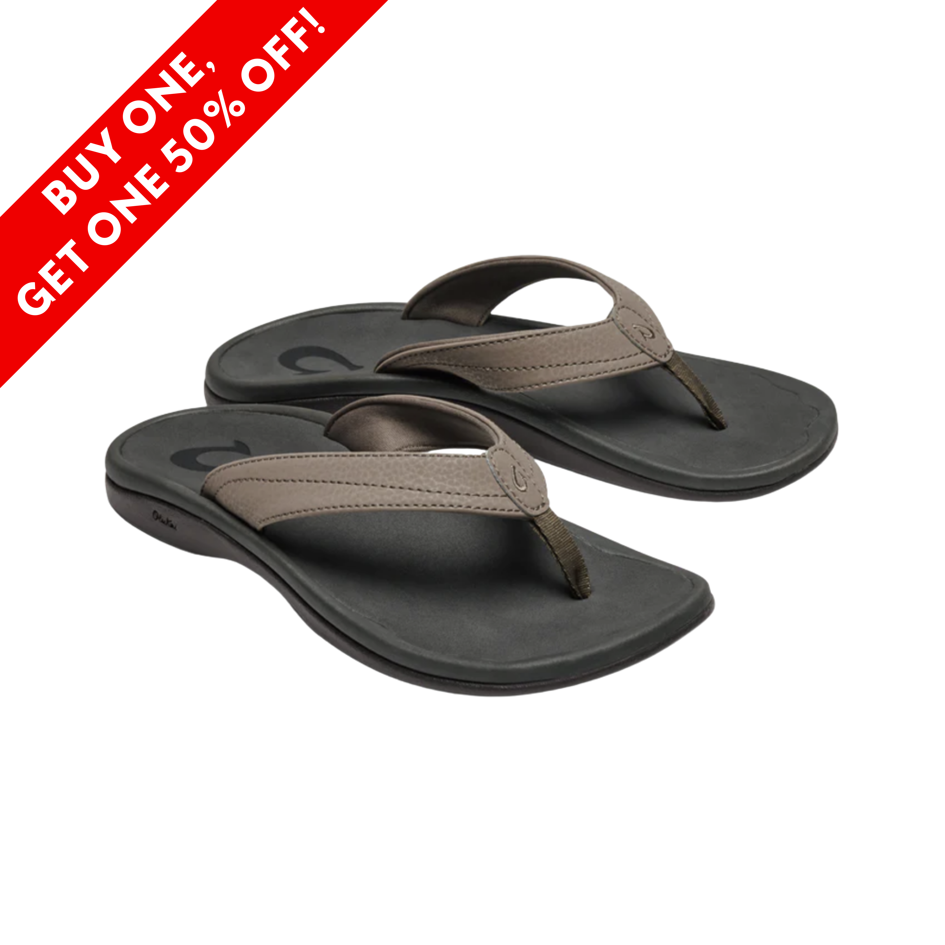 Ohana Women's Sandals - Comfortable Warm Taupe & Island Salt Color Beach Flip Flops for Summer, Vacation, and Casual Wear