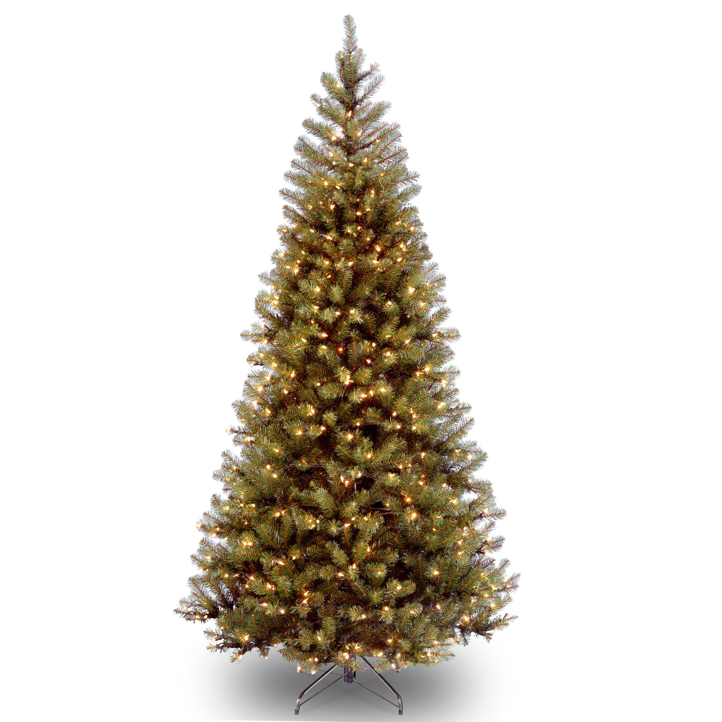 National Tree Company 6ft Pre-Lit Artificial Slim Christmas Tree with White Lights - Aspen Spruce Green with Metal Stand | Perfect for Small Spaces, Apartments & Office Decor