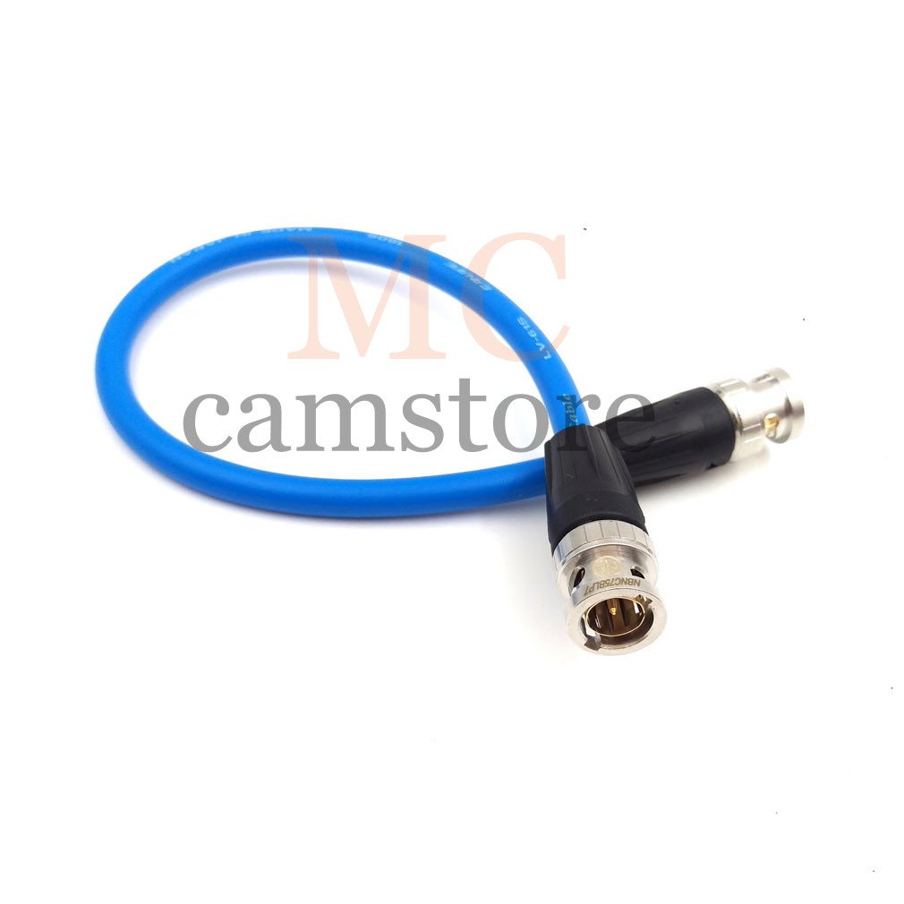 High-Quality SDI Video Cable Neutrik BNC to BNC Coiled Cable - Canare SDI Cable for SmallHD Monitors (10cm/3.94in, Blue) - Perfect for Studio, Broadcast & Live Production Setups