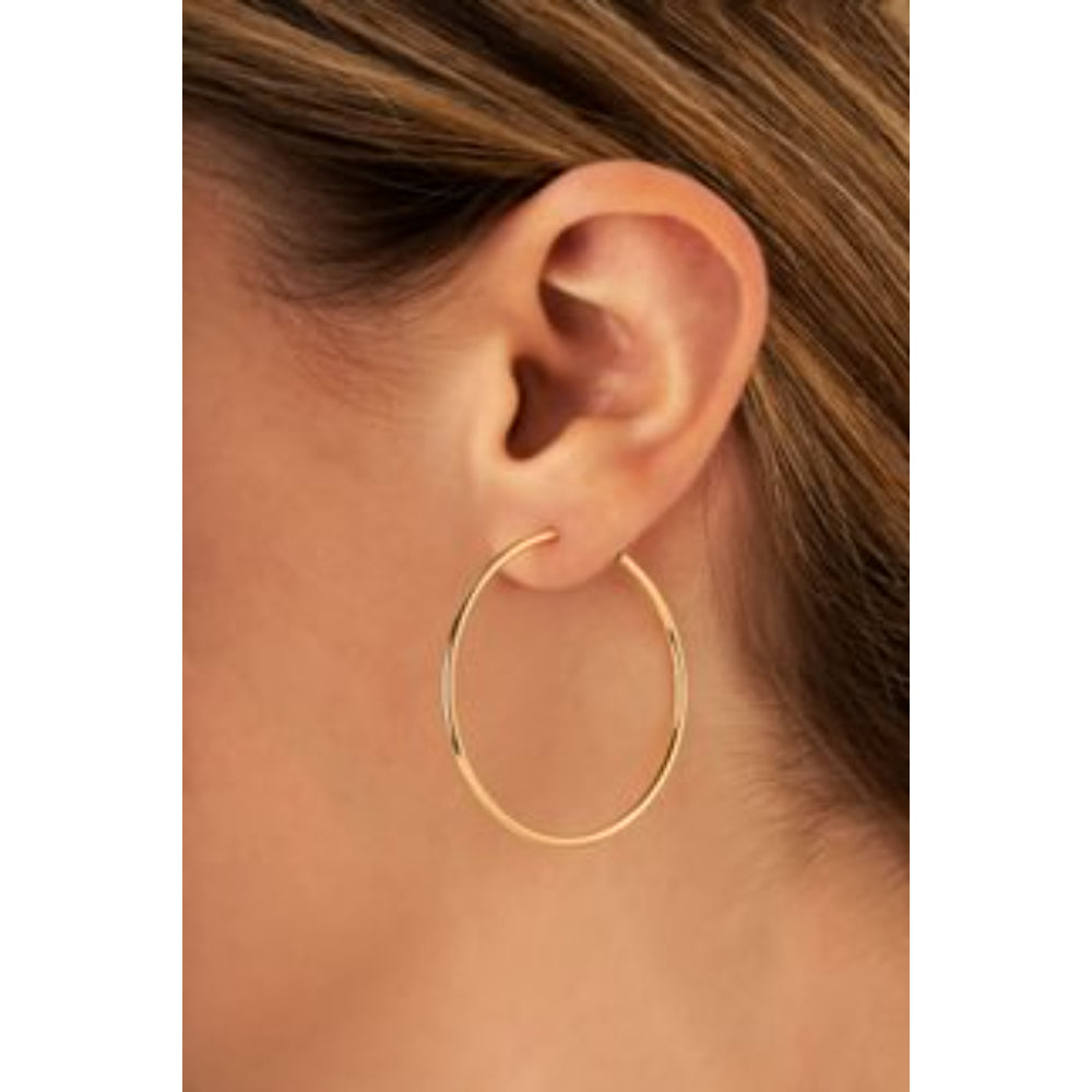 14K Gold Endless Hoop Earrings for Women - Classic Circle Huggie Earrings for Everyday Wear | Perfect for Work, Date Night & Gifts
