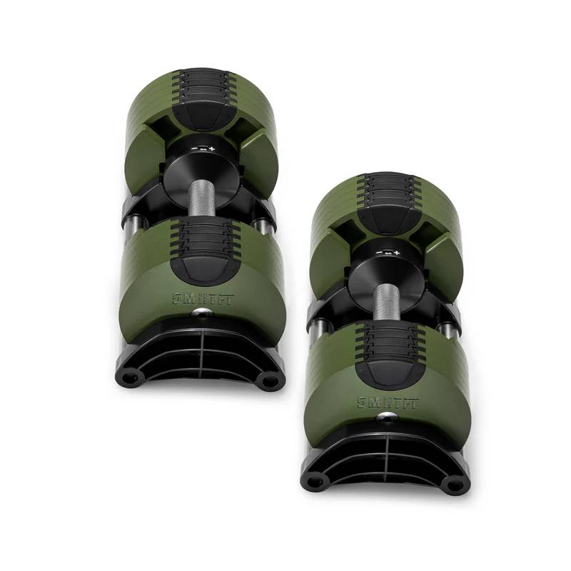 SMRTFT Nüobells 5-50lb Adjustable Dumbbell Pair - Tactical Strength Training for Home Gym & CrossFit Workouts