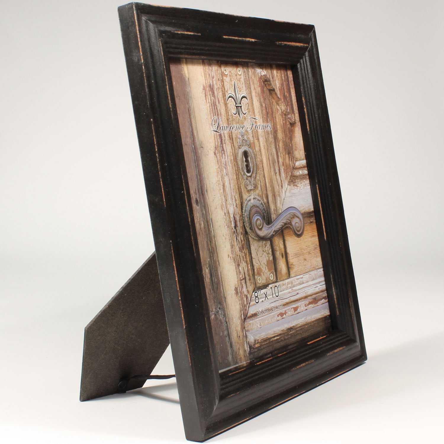 8x10 Weathered Black Wood Picture Frame - Rustic Distressed Photo Display for Wall & Tabletop - Perfect for Home Decor, Wedding Photos, and Artwork Display