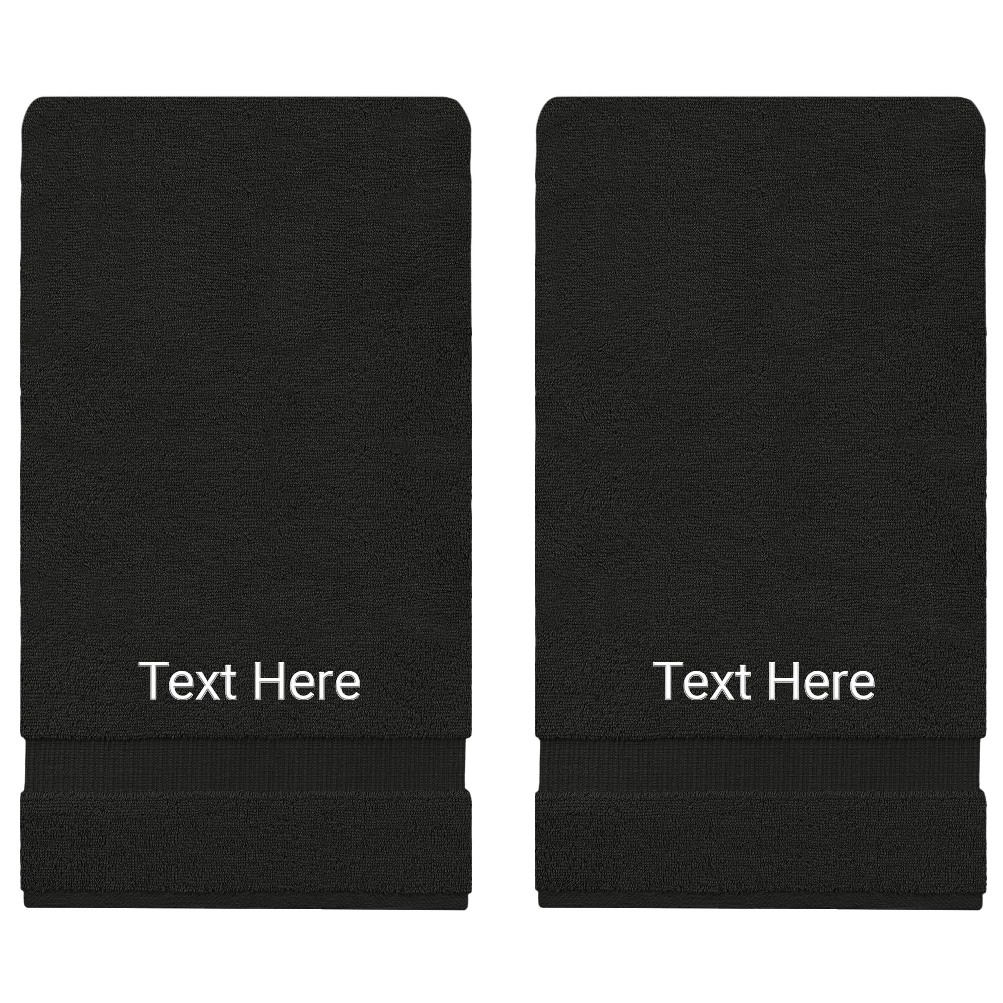 Premium Chakir Turkish Linens 100% Cotton Embroidered Bath Towel Set - Ultra Soft & Highly Absorbent - 2 Luxury Bath Towels 27x54 Inches (Black) - Perfect for Spa, Guest Bathrooms & Luxury Home Decor
