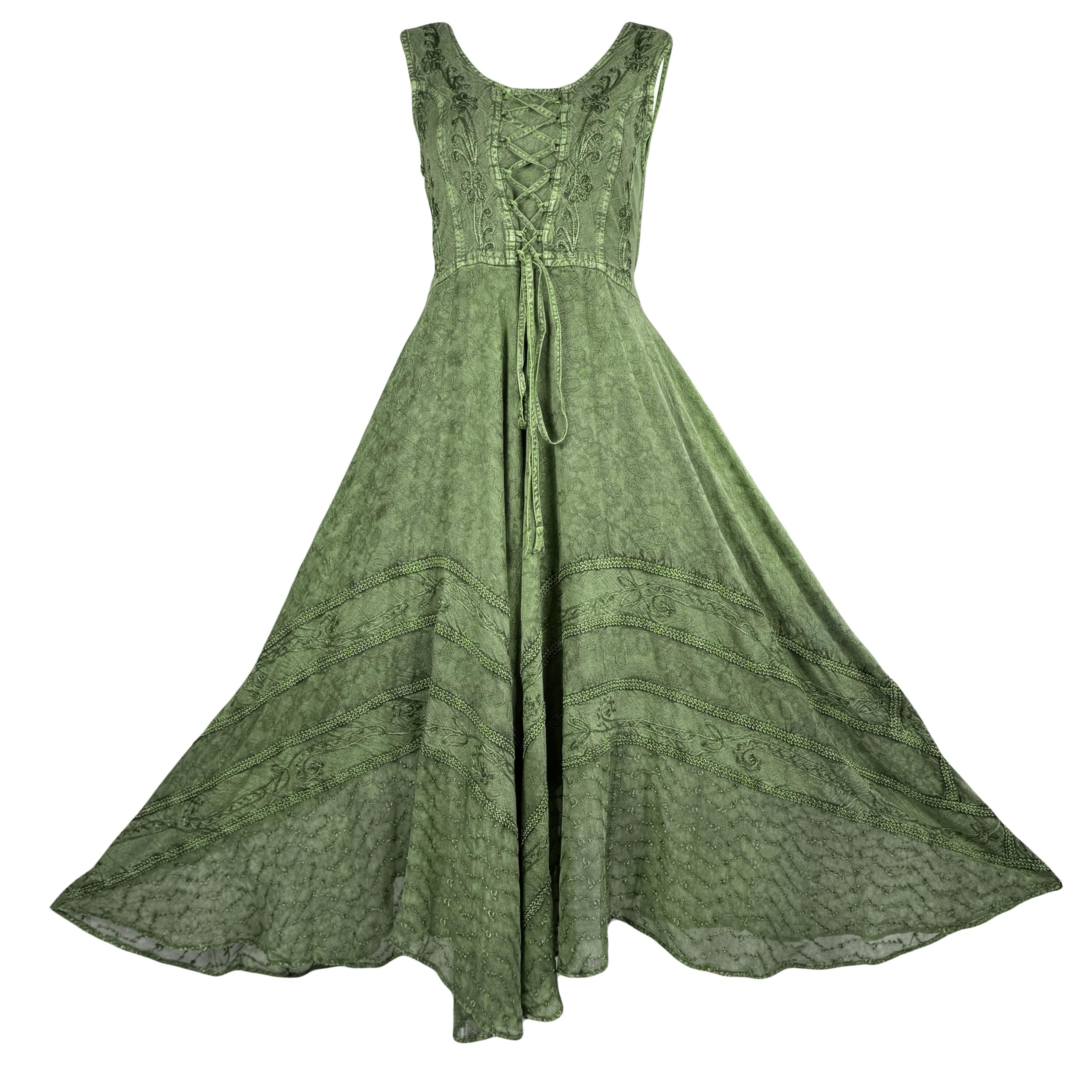 2025 Gothic Corset Smocked Maxi Dress for Women - Sleeveless Embroidered Summer Dress with Twirl Design | Perfect for Spring/Summer Weddings, Parties & Gothic Fashion