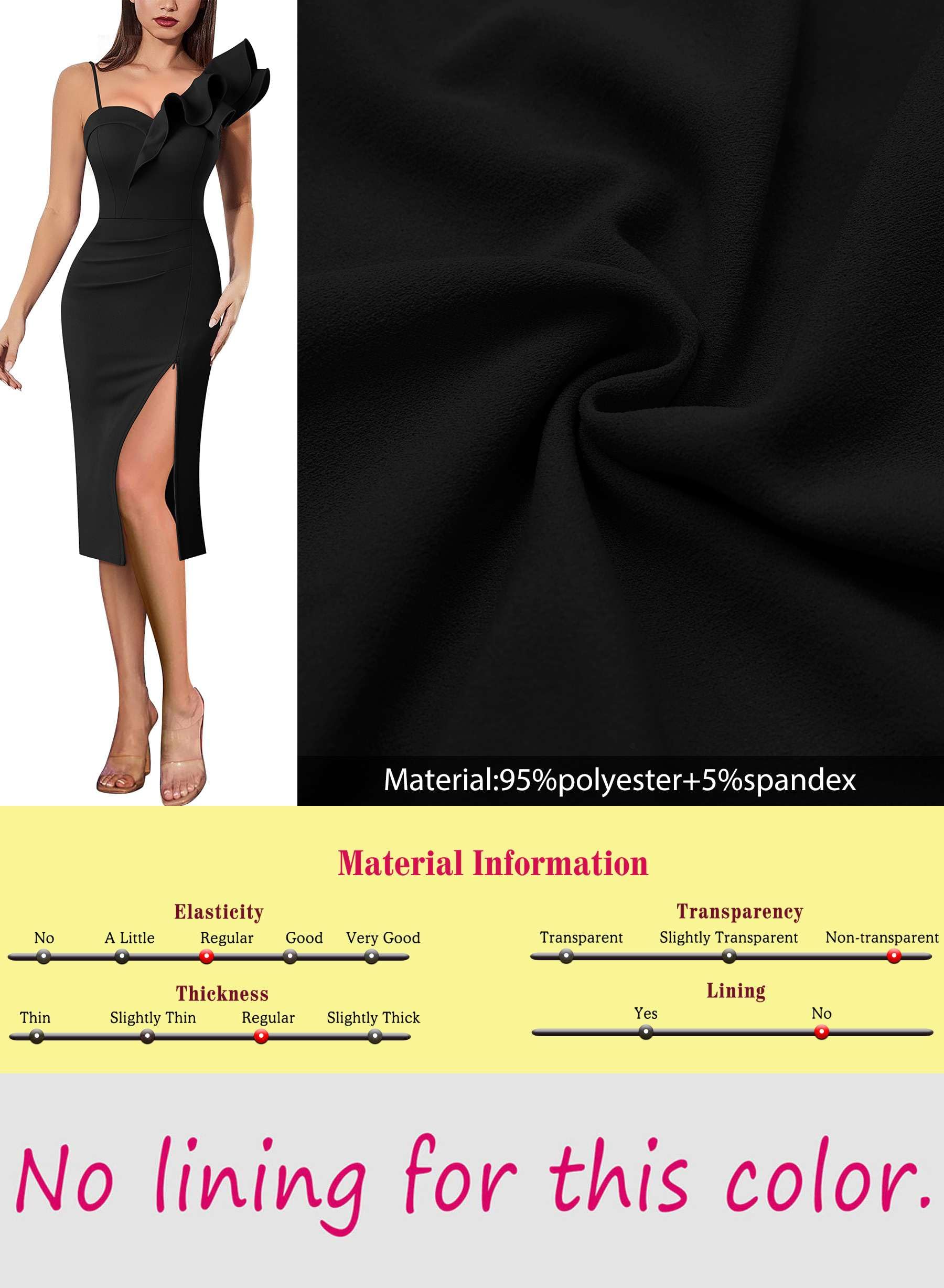 VFSHOW Women's Sexy One Shoulder Ruffle Cocktail Dress with Ruched Detail & High Slit - Sweetheart Neck Bodycon Mini Dress for Wedding Guest, Party, Date Night & Special Occasions