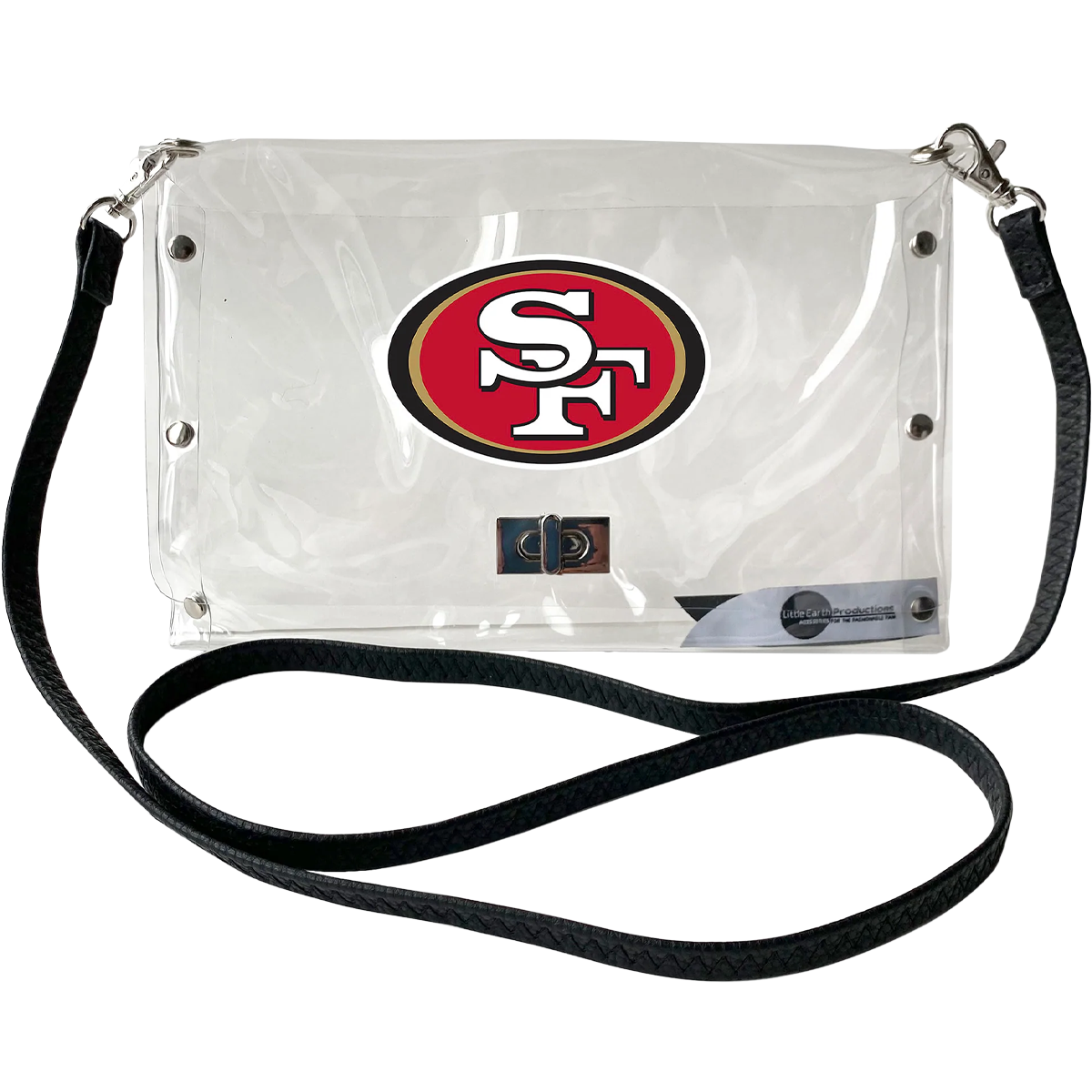 San Francisco 49ers Clear Stadium Approved NFL Envelope Purse for Women - Perfect for Football Games, Concerts & Events