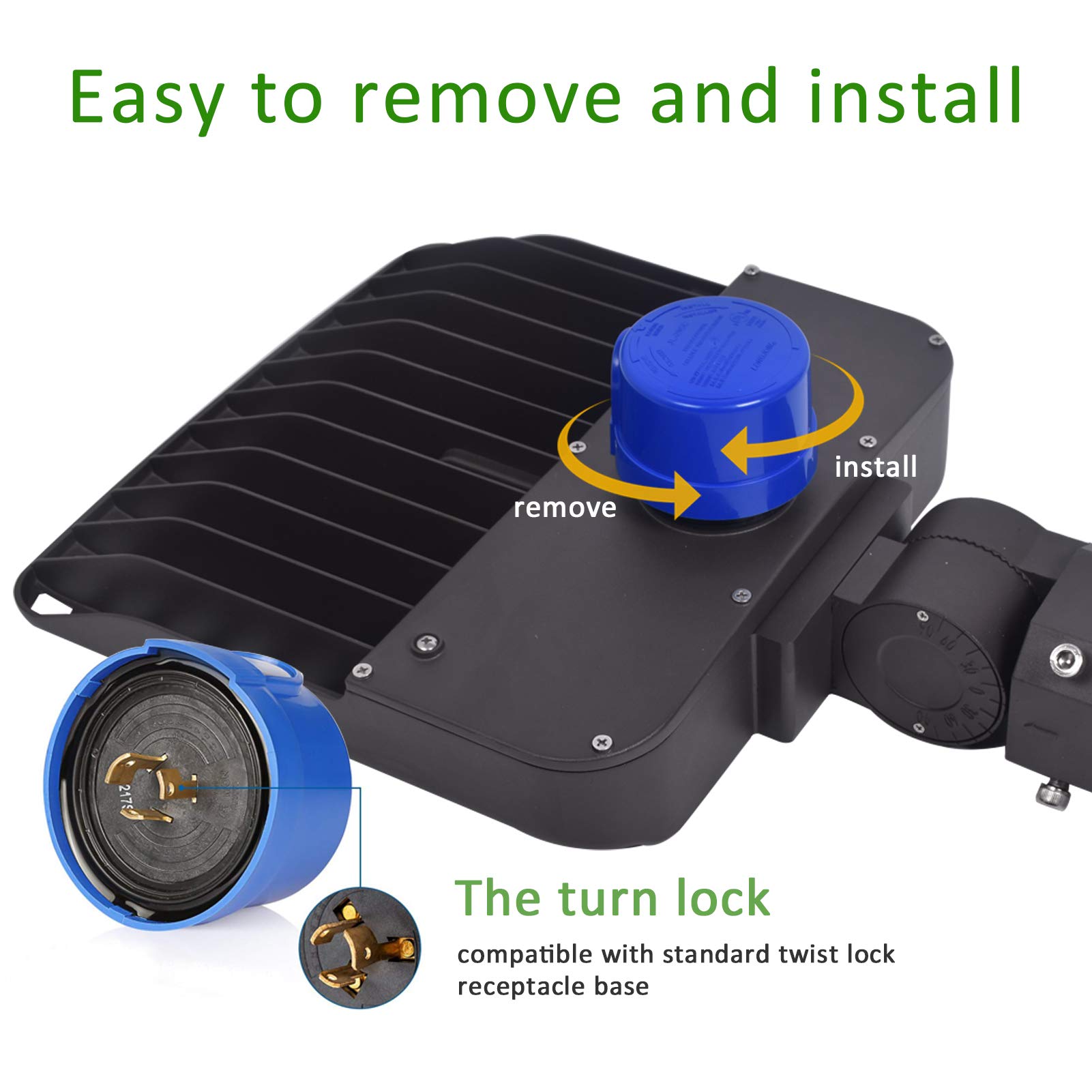 Photocell Sensor with Auto On/Off Switch - Dusk to Dawn Light Sensor for LED Barn, Area, Street & Parking Lot Lights | Weatherproof Twist Lock Design for Outdoor Lighting Control