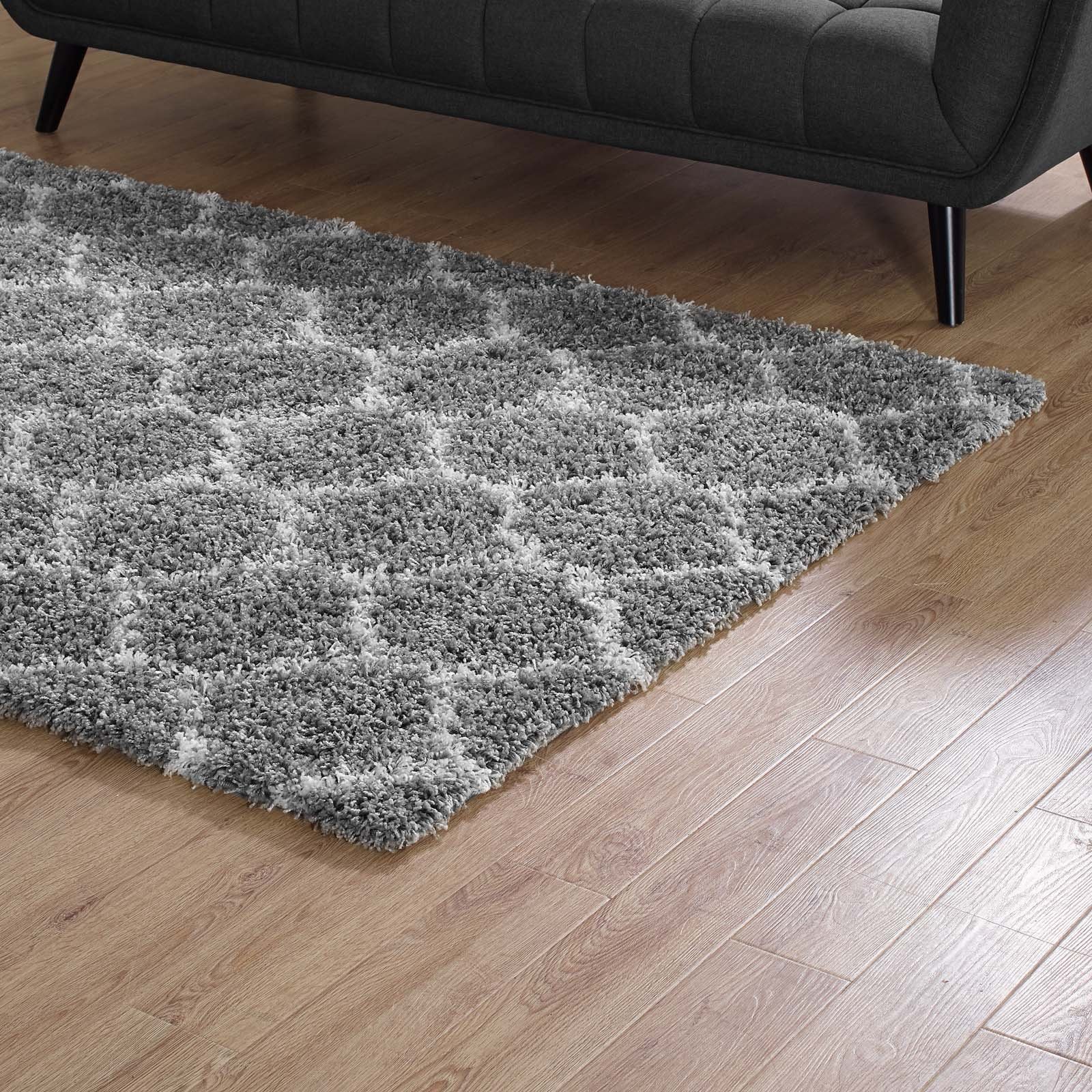 Stylish Modern Contemporary Urban Living Room Area Rug - Soft Fabric Floor Carpet Runner in Multi-Tone Gray - Perfect for Lounge, Bedroom & Home Decor