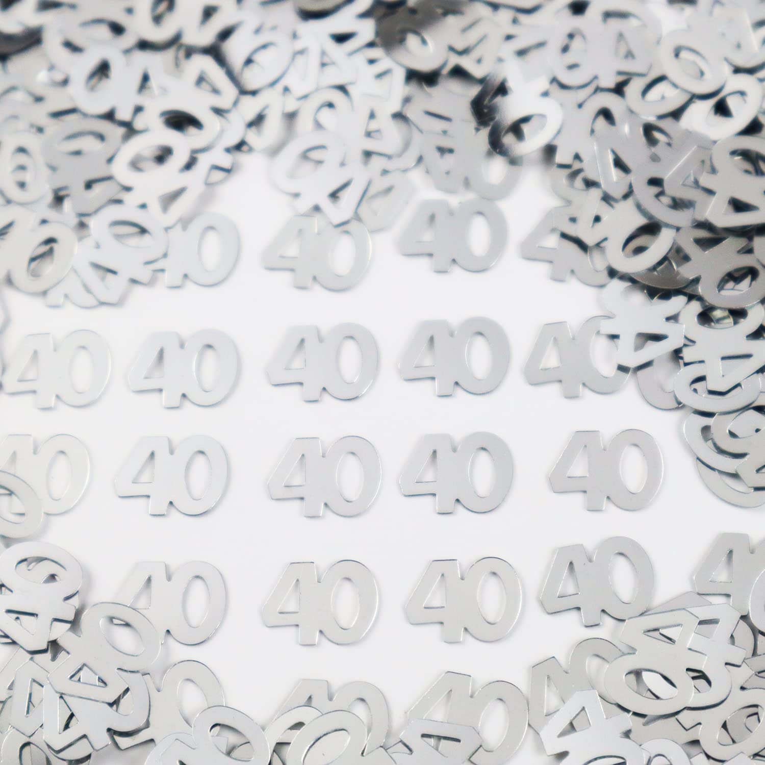 40th Birthday Confetti - Silver Number 40 Table Scatter for Anniversary Party Decorations | Happy Birthday Party Supplies | Perfect for Table Decor, Cake Toppers & Celebration Photos