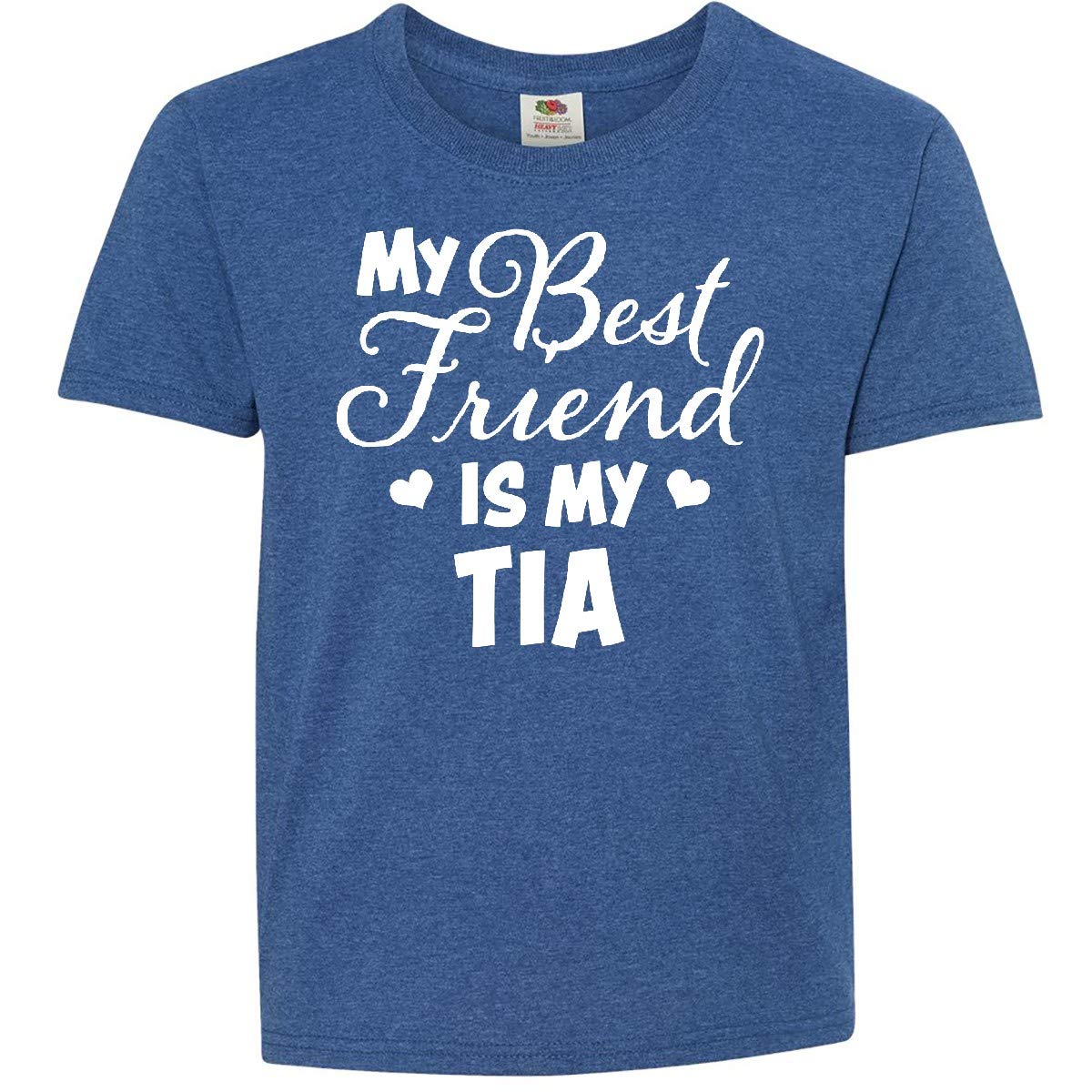 My Best Friend is My Tia with Hearts Youth T-Shirt - Perfect for Family Gatherings & Casual Outings