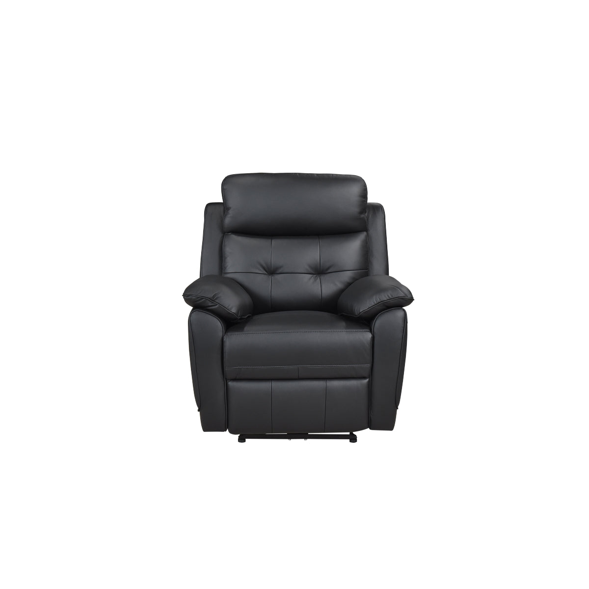 Premium Black Leather Power Reclining Chair with USB Charging Ports - Perfect for Living Room, Home Theater & Office Comfort