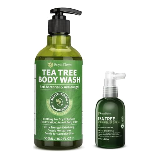 Roycederm Tea Tree Care Bundle - Antifungal Body Wash & Scalp Relief Spray for Athlete's Foot, Dandruff & Itchy Scalp | Natural Skin & Hair Care Solution for Men & Women