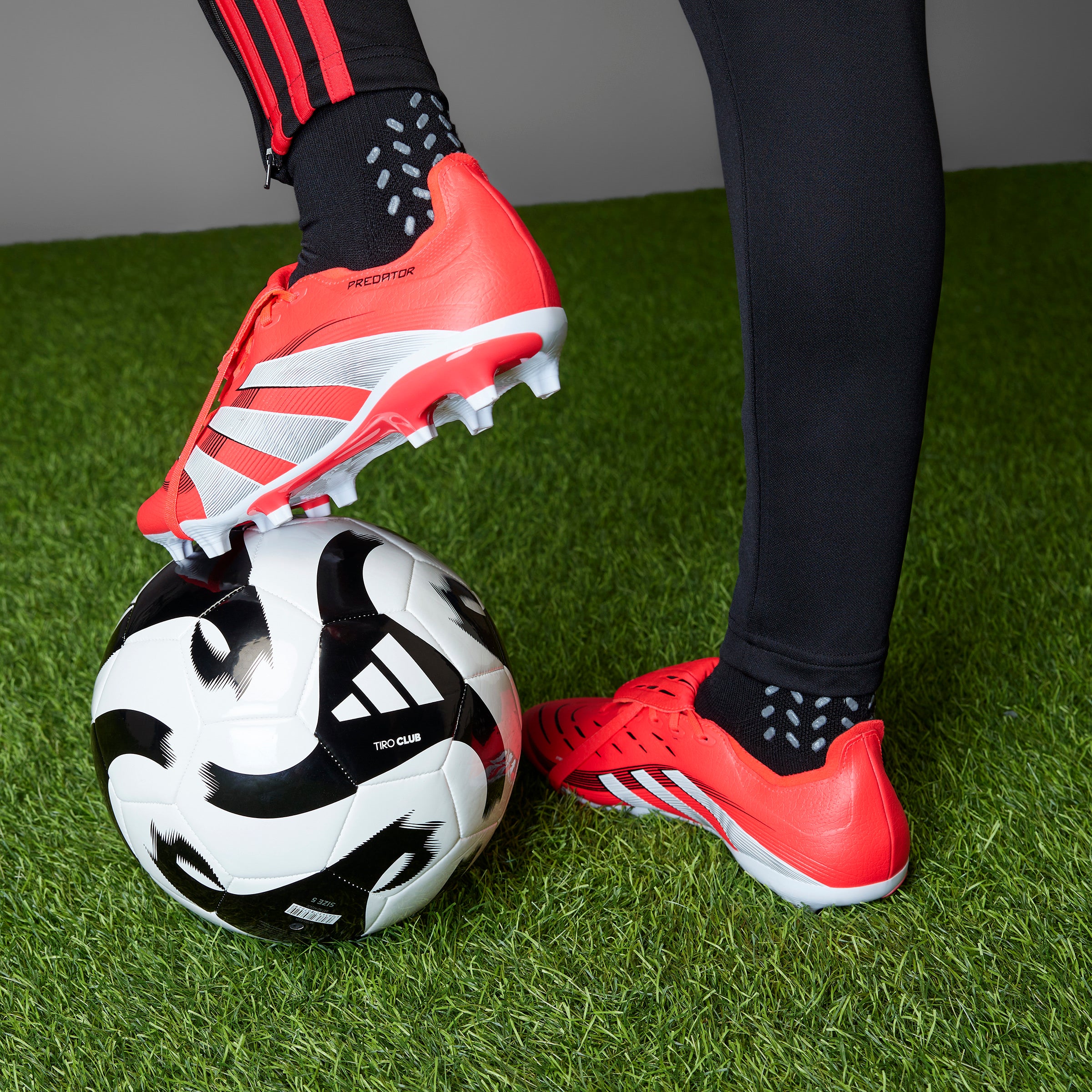 Adidas Predator League FG Soccer Cleats for Men - Fold Over Tongue Football Shoes in Lucid Red/White/Core Black | Perfect for Artificial Grass & Competitive Matches