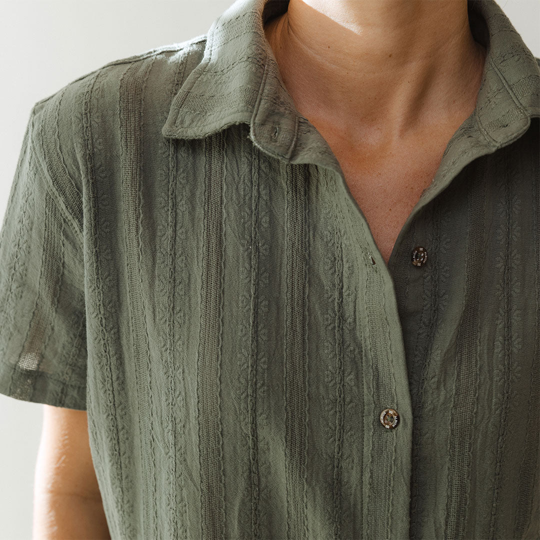 Men's Cabana Shirt in Sage Green - Lightweight Breathable Summer Shirt for Beach Vacation, Pool Party & Tropical Getaway